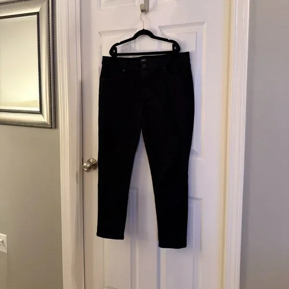 Express Black Skinny Jeans Denim Size 12s / 12 Short Mid Rise - Picture 2 of 8